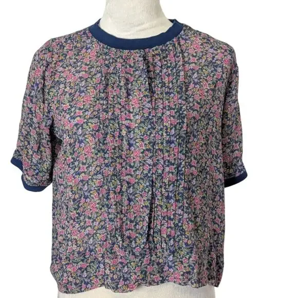 Dainty Vintage Inspired 100% silk pullover Soft Girl Top Small - Picture 2 of 9